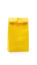 Yellow paper bag isolated on white background Royalty Free Stock Photo