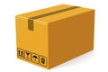 Yellow paper carton box isolated