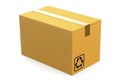 Yellow paper carton box isolated