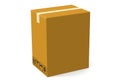 Yellow paper carton box isolated