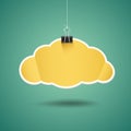 Yellow paper cloud shape origami