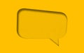 Yellow paper cut into holes speech bubble shape Royalty Free Stock Photo