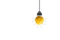 yellow paper light bulb for creative idea innovation on white ba Royalty Free Stock Photo