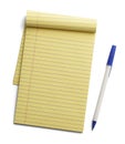 Yellow Paper Pad and Pen Royalty Free Stock Photo