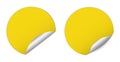Yellow paper round sticker banners on transparent background Royalty Free Stock Photo