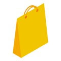 Yellow paper shop bag icon, isometric style Royalty Free Stock Photo