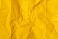 Yellow paper texture. Crumpled paper background Royalty Free Stock Photo