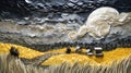 Yellow Papercut Sky In Wheat Field: A Gaud-inspired Book Art Installation