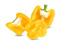 Yellow paprika isolated on white background Royalty Free Stock Photo