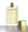 Yellow Parfume on White Background Royalty Free Stock Photo