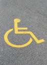 Parking Sign for disabled people on the road Royalty Free Stock Photo