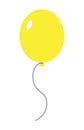 Yellow party balloon flat vector