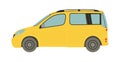 Yellow passenger minivan on a white background - Vector