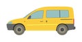 Yellow passenger minivan on a white background - Vector Royalty Free Stock Photo