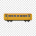 Yellow passenger wagon icon, cartoon style