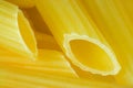 Yellow pasta close up