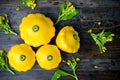 Yellow patty pan squash Royalty Free Stock Photo