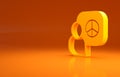 Yellow Peace talks icon isolated on orange background. Minimalism concept. 3d illustration 3D render