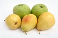 Yellow pear and green apple Royalty Free Stock Photo