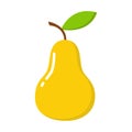 Yellow pear icon. Cartoon of yellow pear vector icon for web design isolated on white background Royalty Free Stock Photo