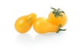 Yellow pear-shaped tomato vegetables isolated