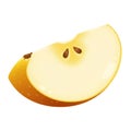 Yellow Pear Slice on White Background Royalty Free Stock Photo