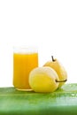 Yellow pear tropic fruit summer smoothie shake Royalty Free Stock Photo