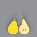 Yellow pear on ultimate gray background