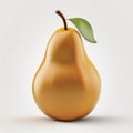 Yellow pear on a white background. AI generative Royalty Free Stock Photo