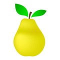 Yellow pear on a white background