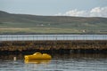 yellow pedal boat in the knightstown harbour