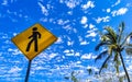 Yellow pedestrian sign street sign in Puerto Escondido Mexico Royalty Free Stock Photo