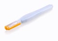 Yellow pen corrector on a white background. Royalty Free Stock Photo