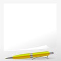 Yellow Pen and Paper Royalty Free Stock Photo