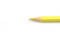 Yellow pencil drawing test on white paper Royalty Free Stock Photo