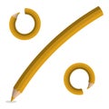 yellow pencil forms a percentage sign, symbolizing mathematical learning