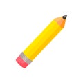 Yellow pencil icon. School equipment stationery vector illustration