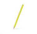 Yellow pencil with shadow on a white background. Royalty Free Stock Photo