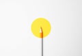 Yellow pencil on a white background, minimalism. Abstract art, imagination, education Royalty Free Stock Photo