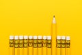Yellow pencil leadership concept Royalty Free Stock Photo