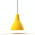 Yellow Pendant Lamp: Realistic Lighting With Simplistic Cartoon Style