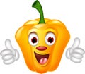 Yellow Pepper Character giving thumbs up