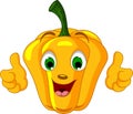 Yellow Pepper Character giving thumbs up