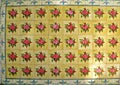 Yellow peranakan tiles with red roses