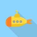 Yellow periscope icon, flat style