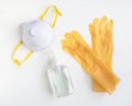 Yellow Personal Protective Equipment with NIOSH 95 Mask Royalty Free Stock Photo