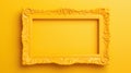 Yellow Picture Frame On Yellow Background Mockup Royalty Free Stock Photo