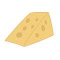 A yellow piece of hard cheese with holes Royalty Free Stock Photo