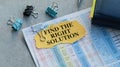 A yellow piece of paper with the words Find the right Solution written on it Royalty Free Stock Photo