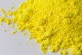 Yellow pigment on a white background